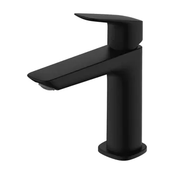 Baterie lavoar cu ventil inclus, negru mat, Hansgrohe Logis Fine 110 imagine