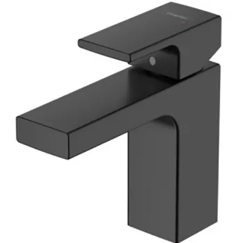 Baterie lavoar cu ventil inclus, negru mat, Hansgrohe Vernis Shape 70 imagine