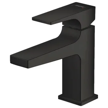 Baterie lavoar cu ventil inclus, negru mat, monocomanda, Hansgrohe Metropol 100 imagine