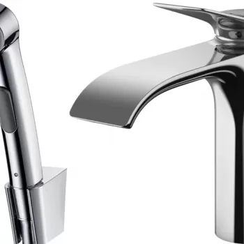 Baterie lavoar cu ventil inclus si dus igienic, culoare crom Hansgrohe Vivenis imagine