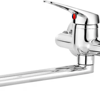 Baterie lavoar Deante Lobo cu montare pe perete, pipa 273 mm, crom lucios imagine