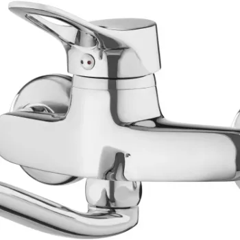 Baterie lavoar Deante Vero cu montare pe perete, crom lucios imagine