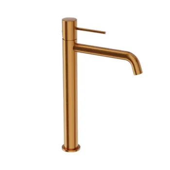 Baterie lavoar din alama sanitara, cupru periat, montaj pe blat, LaVita Verdi imagine