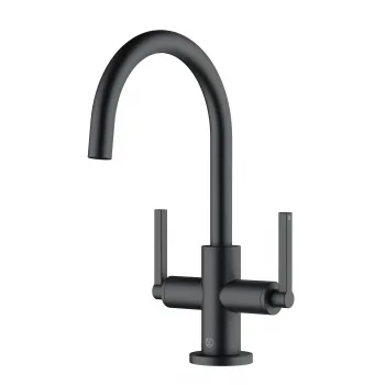 Baterie lavoar dubla comanda Kludi Nova Fonte, ventil inclus, negru mat imagine