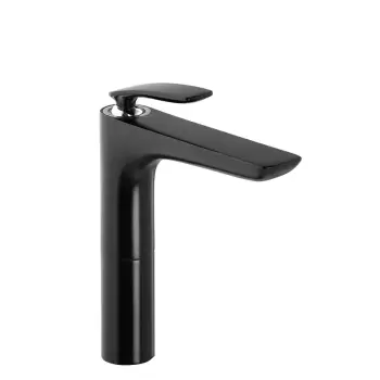 Baterie lavoar inalta culoare negru mat, cu ventil, Kludi, Balance imagine