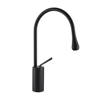 Baterie lavoar inalta, negru mat, cu pipa pivotanta 360  , Lebend imagine