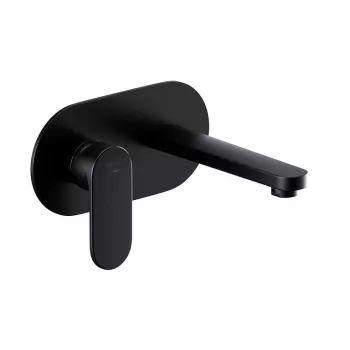 Baterie lavoar incastrata Cersanit Crea, corp incastrat inclus, negru mat imagine