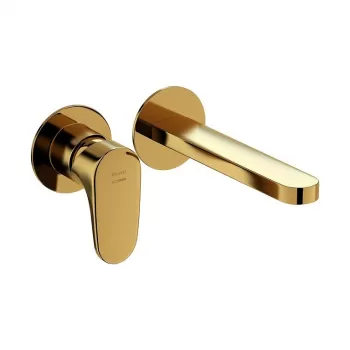 Baterie lavoar incastrata Cersanit Inverto, auriu lucios imagine