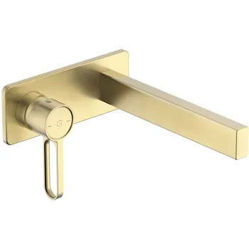Baterie lavoar incastrata, corp incastrat inclus, auriu periat, FDesign Zaffiro imagine