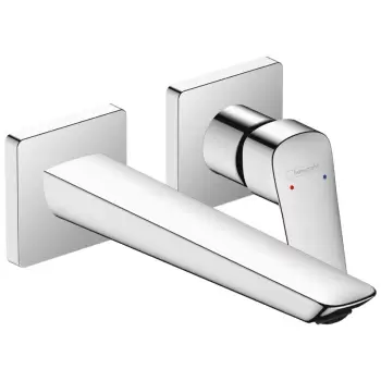 Baterie lavoar incastrata crom, cu montaj pe perete, Hansgrohe, Logis Fine imagine