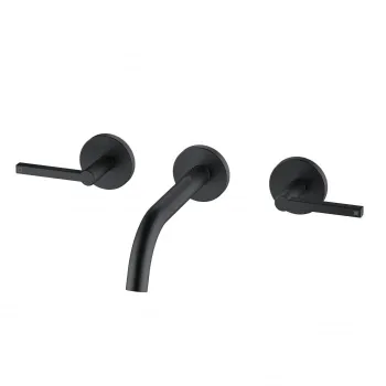 Baterie lavoar incastrata dubla comanda Kludi Nova Fonte, pipa 180 mm, negru mat imagine