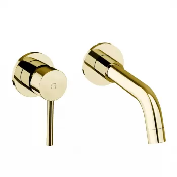 Baterie lavoar incastrata FDesign Flusso, corp incastrat inclus, auriu lucios imagine