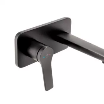 Baterie lavoar incastrata FDesign Seppia, corp incastrat inclus, negru mat imagine