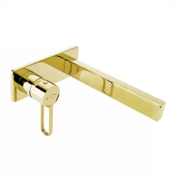 Baterie lavoar incastrata FDesign Zaffiro, corp incastrat inclus, auriu lucios imagine