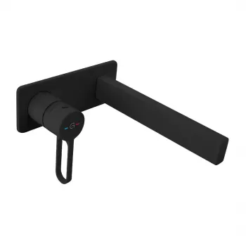 Baterie lavoar incastrata FDesign Zaffiro, corp incastrat inclus, negru mat imagine