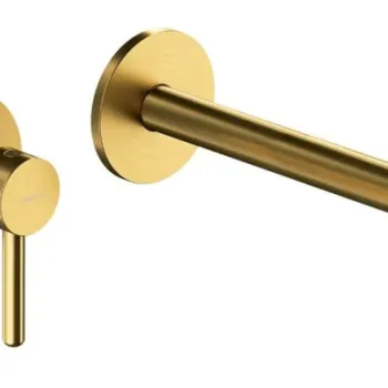 Baterie lavoar incastrata, instalare cu 2 orificii, auriu periat, OMNIRES Y imagine