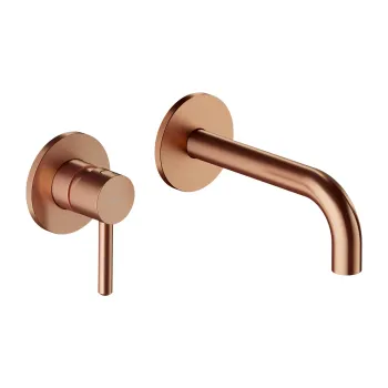 Baterie lavoar incastrata, instalare cu 2 orificii, cupru periat, OMNIRES Y imagine