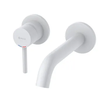 Baterie lavoar incastrata Kludi Bozz alb mat, pipa 180 mm imagine