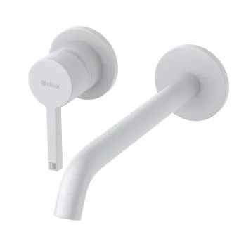 Baterie lavoar incastrata Kludi Nova Fonte alb mat, pipa 220 mm imagine