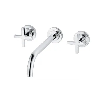 Baterie lavoar incastrata Kludi Nova Fonte, manere cruce, pipa 240 mm, crom lucios imagine