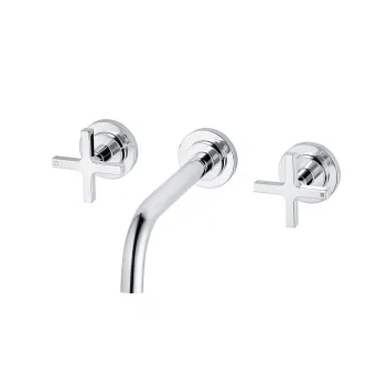 Baterie lavoar incastrata Kludi Nova Fonte, manere stea, pipa 180 mm, crom lucios imagine