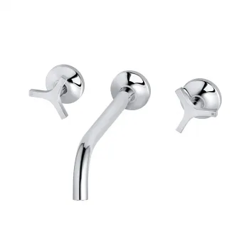 Baterie lavoar incastrata Kludi Nova Fonte, manere stea, pipa 240 mm, crom lucios imagine