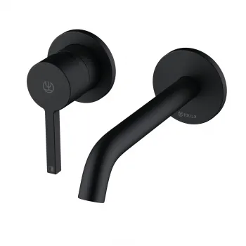 Baterie lavoar incastrata Kludi Nova Fonte negru mat, pipa 180 mm imagine