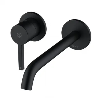 Baterie lavoar incastrata Kludi Nova Fonte negru mat, pipa 220 mm imagine