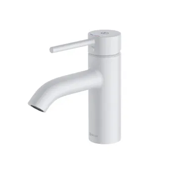 Baterie lavoar Kludi Bozz 75 cu ventil inclus, alb mat imagine