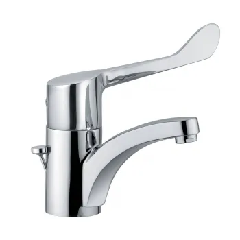 Baterie lavoar Kludi Medi Care cu maner clinic si ventil inclus, crom lucios imagine