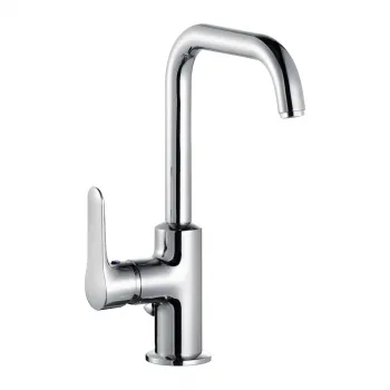 Baterie lavoar Kludi Objekta pipa pivotanta si ventil inclus, crom lucios imagine