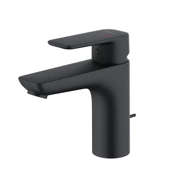 Baterie lavoar Kludi PureStyle 100 cu ventil inclus, negru mat imagine