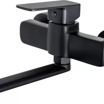 Baterie lavoar negru mat cu pipa pivotanta 238 mm Deante Maro imagine