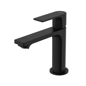 Baterie lavoar negru mat, tehnologie CoolStart, monocomanda, Hansgrohe Rebris E 100 imagine