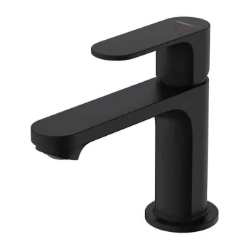 Baterie lavoar negru mat, tehnologie CoolStart, monocomanda, Hansgrohe Rebris S 80 imagine