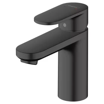 Baterie lavoar negru mat, ventil pop-up inclus, Hansgrohe Vernis Blend 100 imagine