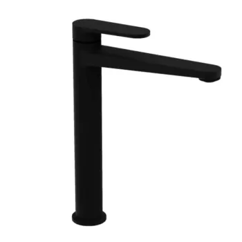 Baterie lavoar pe blat, negru mat, din alama sanitara, pipa fixa, LaVita Coral imagine