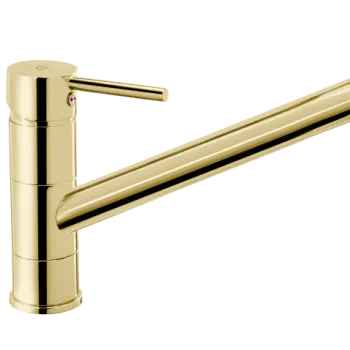 Baterie pentru bucatarie, cu spalator, auriu lucios, FDesign Flusso imagine
