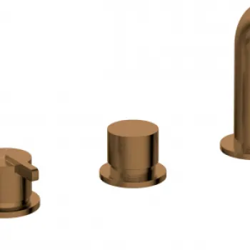 Baterie pentru cada, bronz periat, cu 4 orificii, set dus inclus, Deante Silia imagine