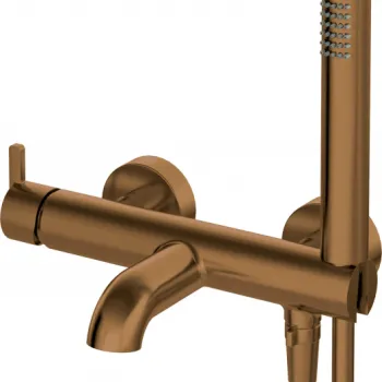 Baterie pentru cada, bronz periat, cu set dus inclus, Deante Silia imagine