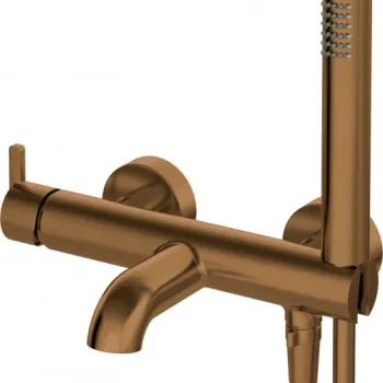 Baterie pentru cada, bronz periat, cu set dus inclus, Deante Silia imagine
