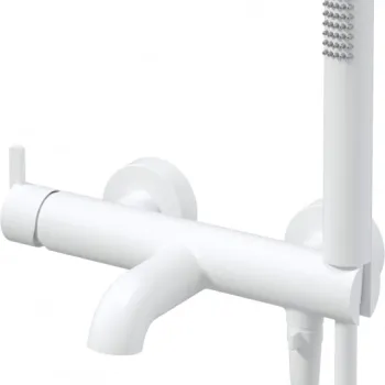 Baterie pentru cada, cu set de dus culoare alb mat, Deante Silia imagine