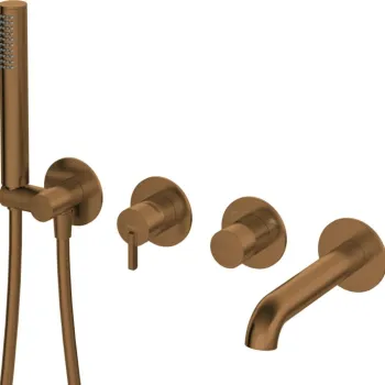 Baterie pentru cada ingropata, 4-orificii, bronz periat, Deante Silia imagine