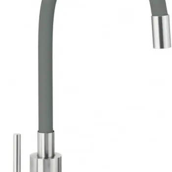 Baterie pentru chiuveta bucatarie, antracit, cap mixer, pipa flexibila, Deante Luno imagine