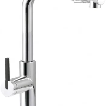 Baterie pentru chiuveta bucatarie, crom, cap mixer, 2 tipuri de jet, dus extractabil, Deante Momi imagine