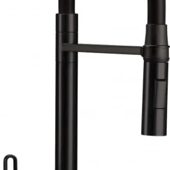 Baterie pentru chiuveta bucatarie, negru, cap mixer, pipa flexibila, 2 tipuri de jet, Deante Magnetic imagine
