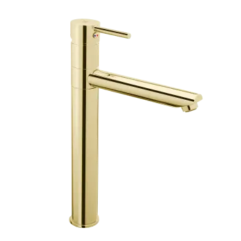 Baterie pentru lavoar cu ventil click-clack inclus, auriu, FDesign Flusso imagine