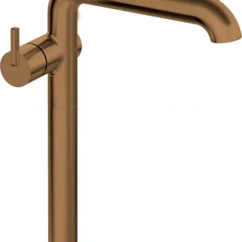 Baterie pentru lavoar, inalta, pipa dreptunghiulara, bronz periat, Deante Silia imagine