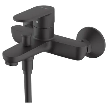 Baterie perete cada sau dus, culoare negru mat, Vernis Blend, Hansgrohe imagine