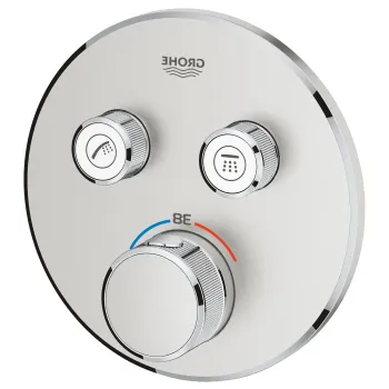 Baterie termostatata incastrata pentru cada si dus, inox periat, Grohe Grohtherm SmartControl imagine